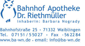 Logo der Bahnhof Apotheke Dr. Riethmüller