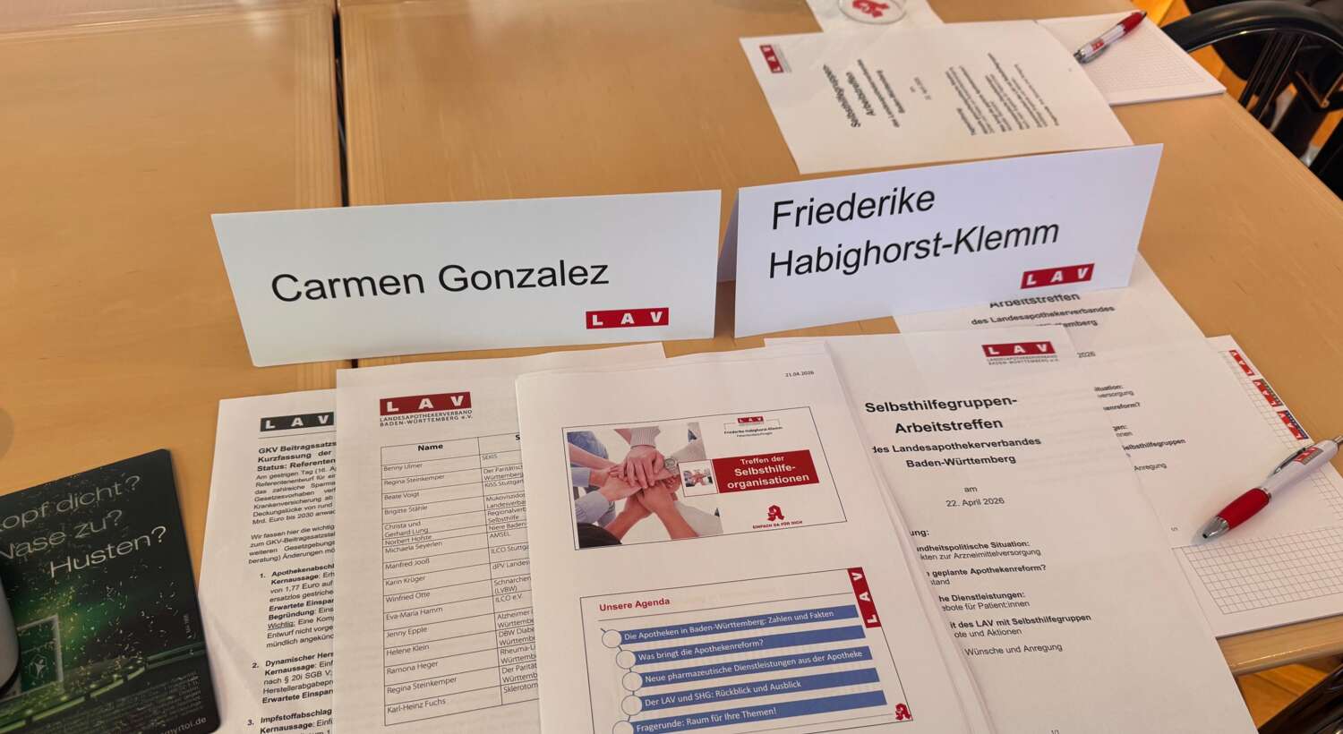 SHG-Arbeitstreffen Tischvorlage